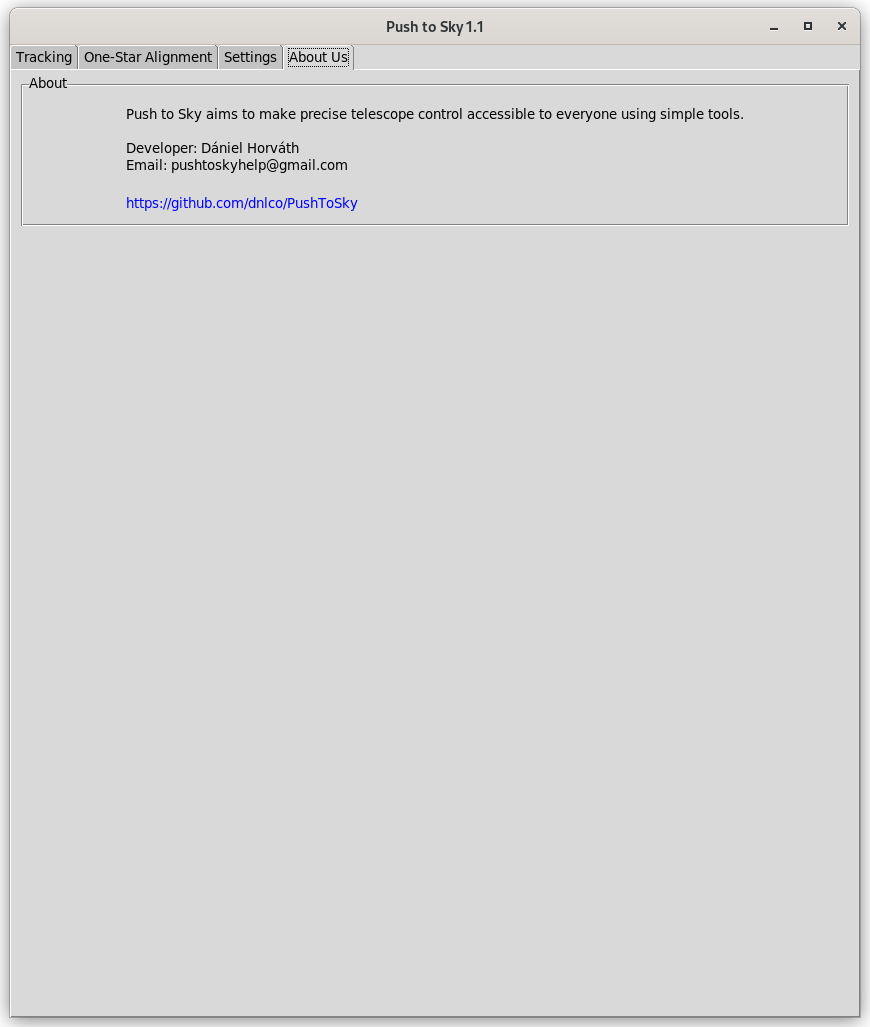 PushToSky phone-based telescope control interface